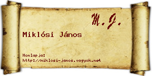 Miklósi János névjegykártya