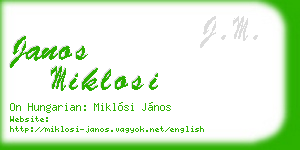 janos miklosi business card